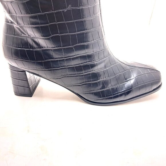 Fashion To Figure Wide Calf Faux Croc Leather Boots - Size 11 - Picture 5 of 11